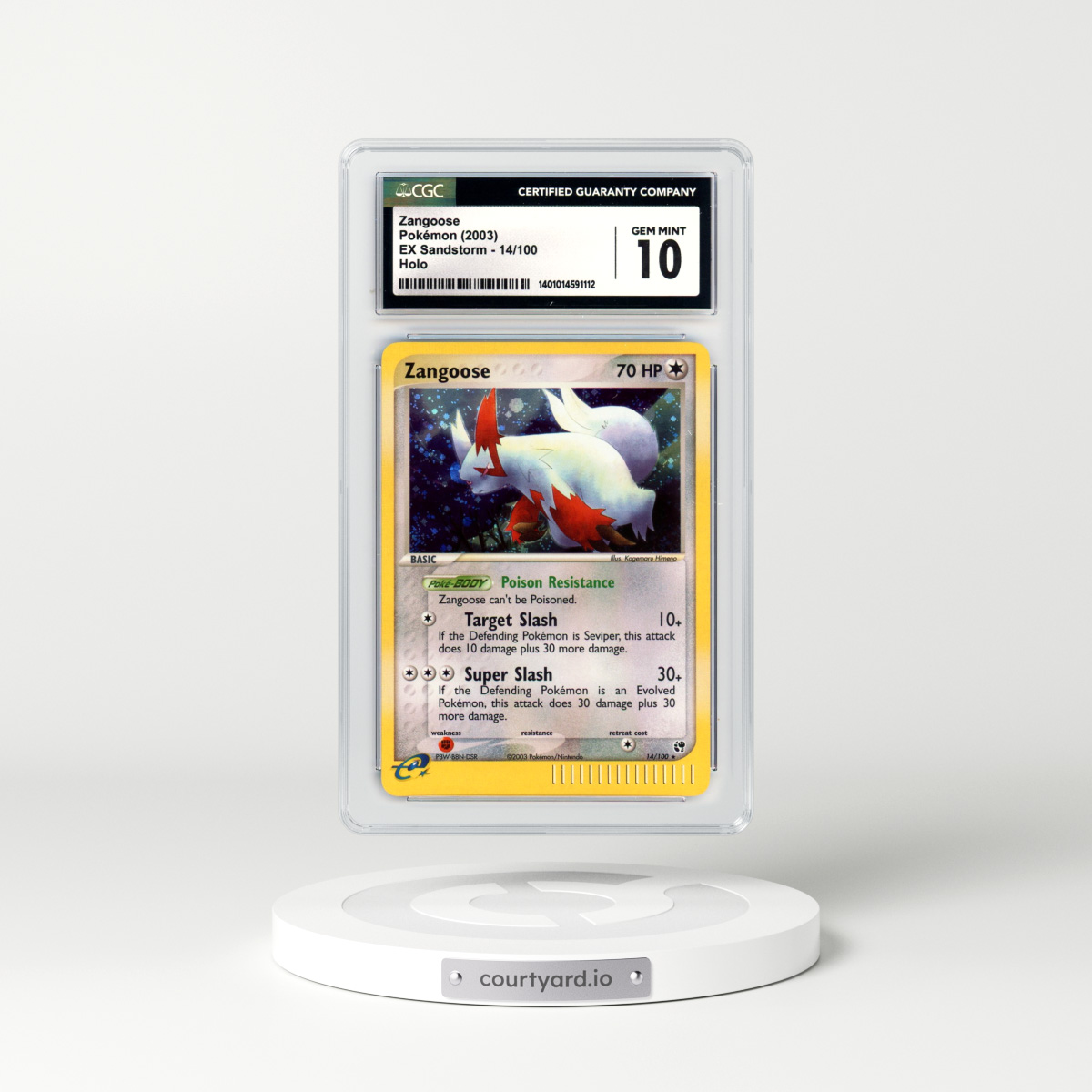 2003 EX Sandstorm #14 Zangoose - Holo (CGC 10 GEM MINT)