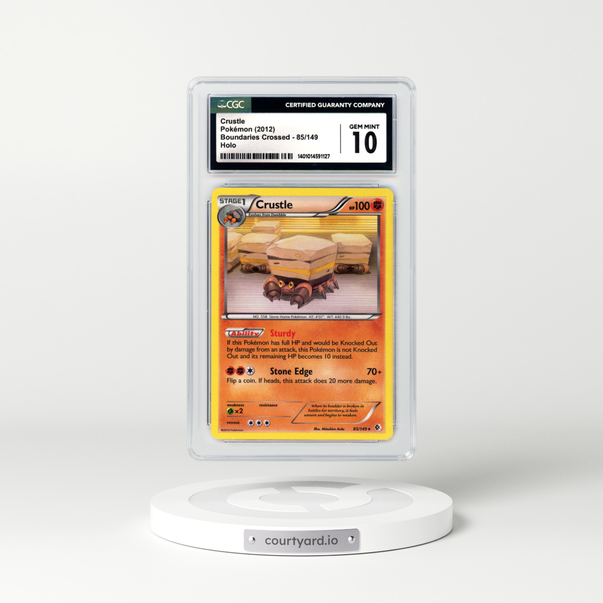 2012 Boundaries Crossed #85 Crustle - Holo (CGC 10 GEM MINT)