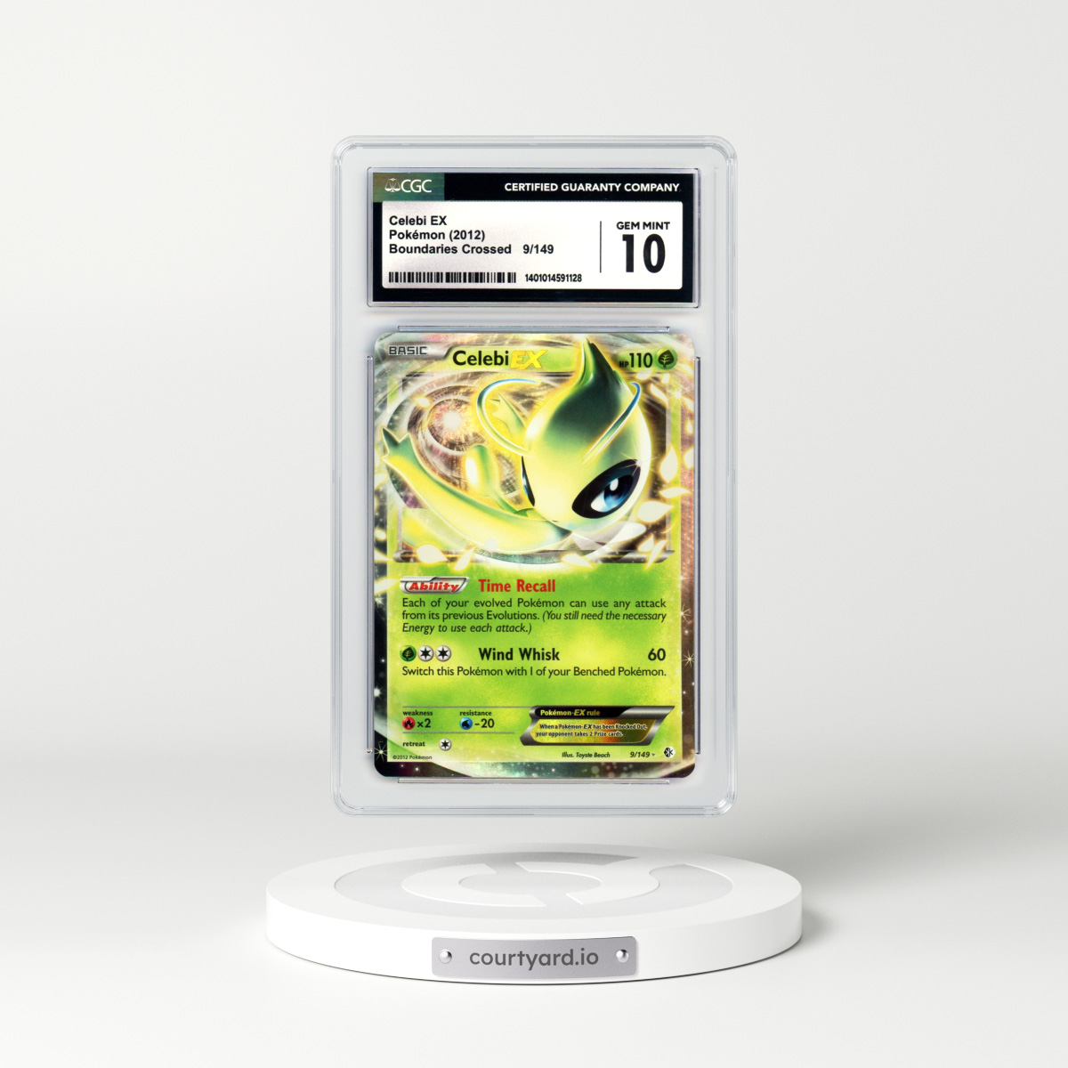 2012 Boundaries Crossed #9 Celebi EX - Full Art Holo (CGC 10 GEM MINT)