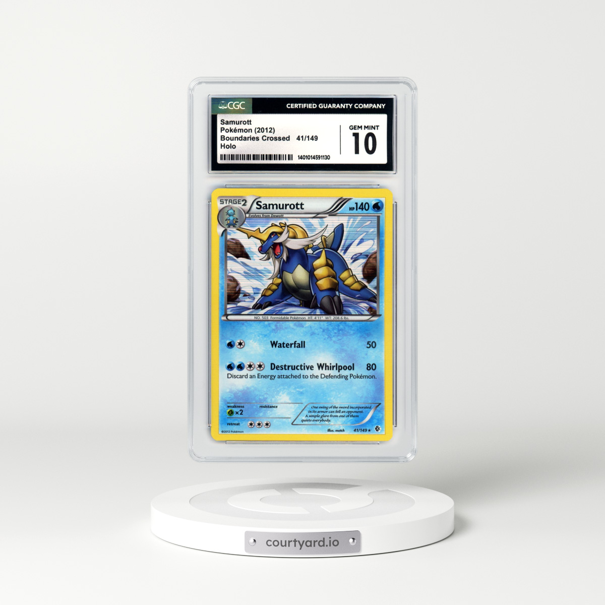 2012 Boundaries Crossed #41 Samurott - Holo (CGC 10 GEM MINT)