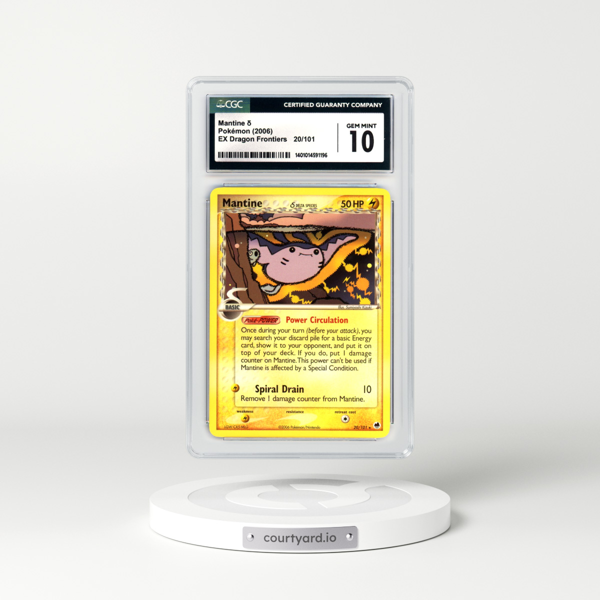 2006 EX Dragon Frontiers #20 Mantine (CGC 10 GEM MINT)