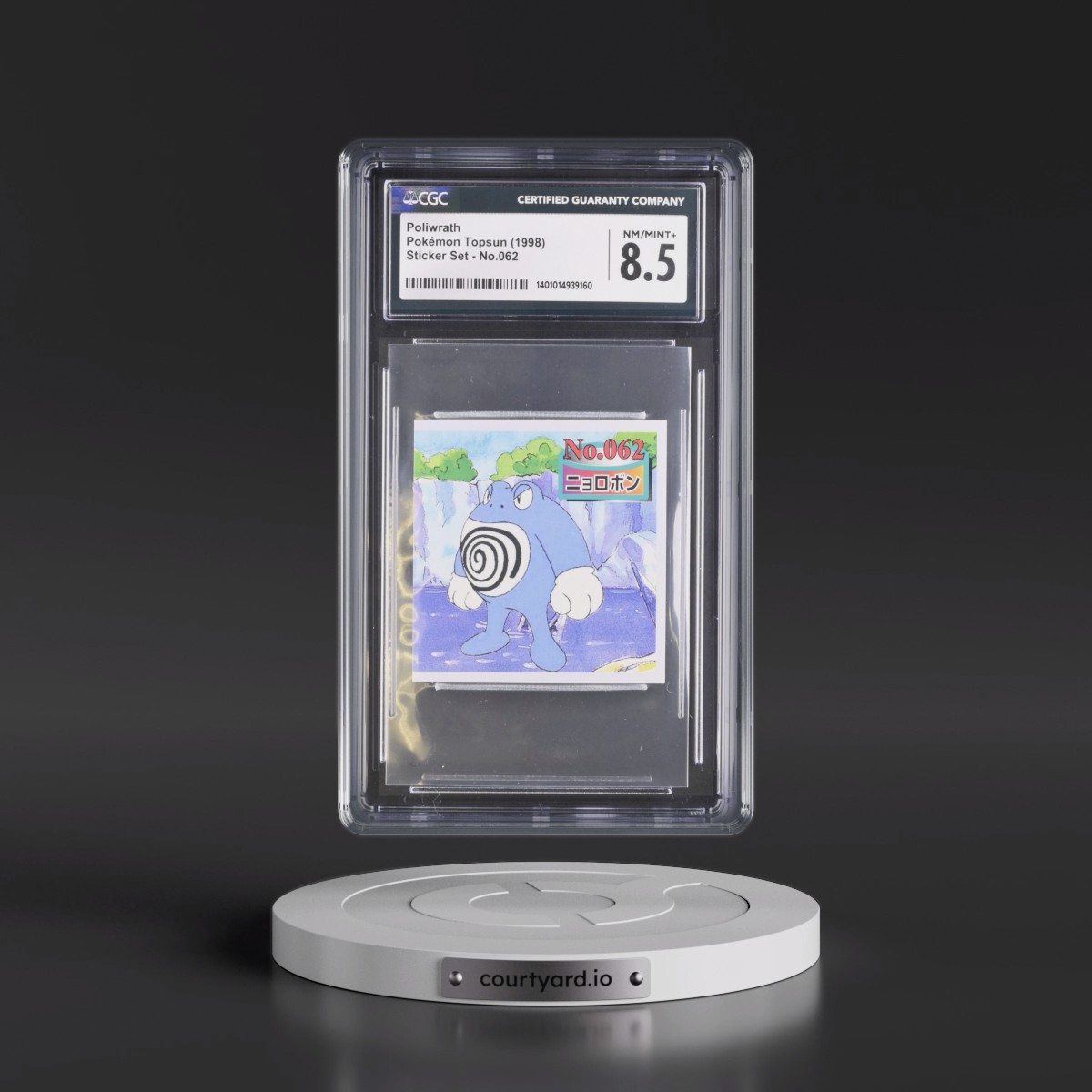 1998 Sticker Set (ã??ã??ã?? Top on back) #062 Poliwrath - (Painted Background) (CGC 8.5 NM-MT+)