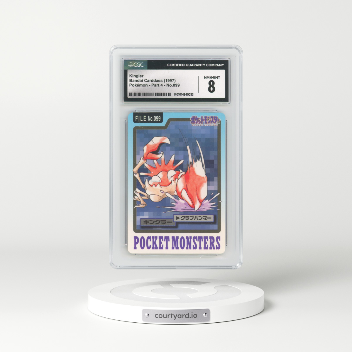 1997 (Pocket Monsters on Bottom) Part 4 #099 Kingler (CGC 8 NM-MT)