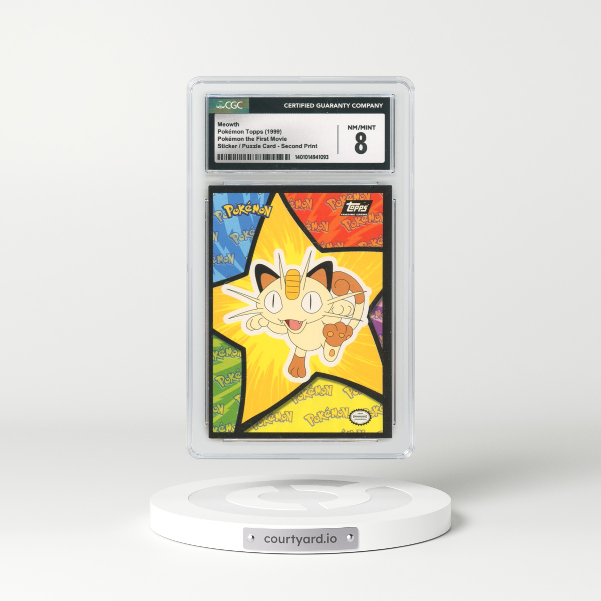 1999 Topps Pokemon Meowth - Movie Promo (CGC 8 NM-MT)
