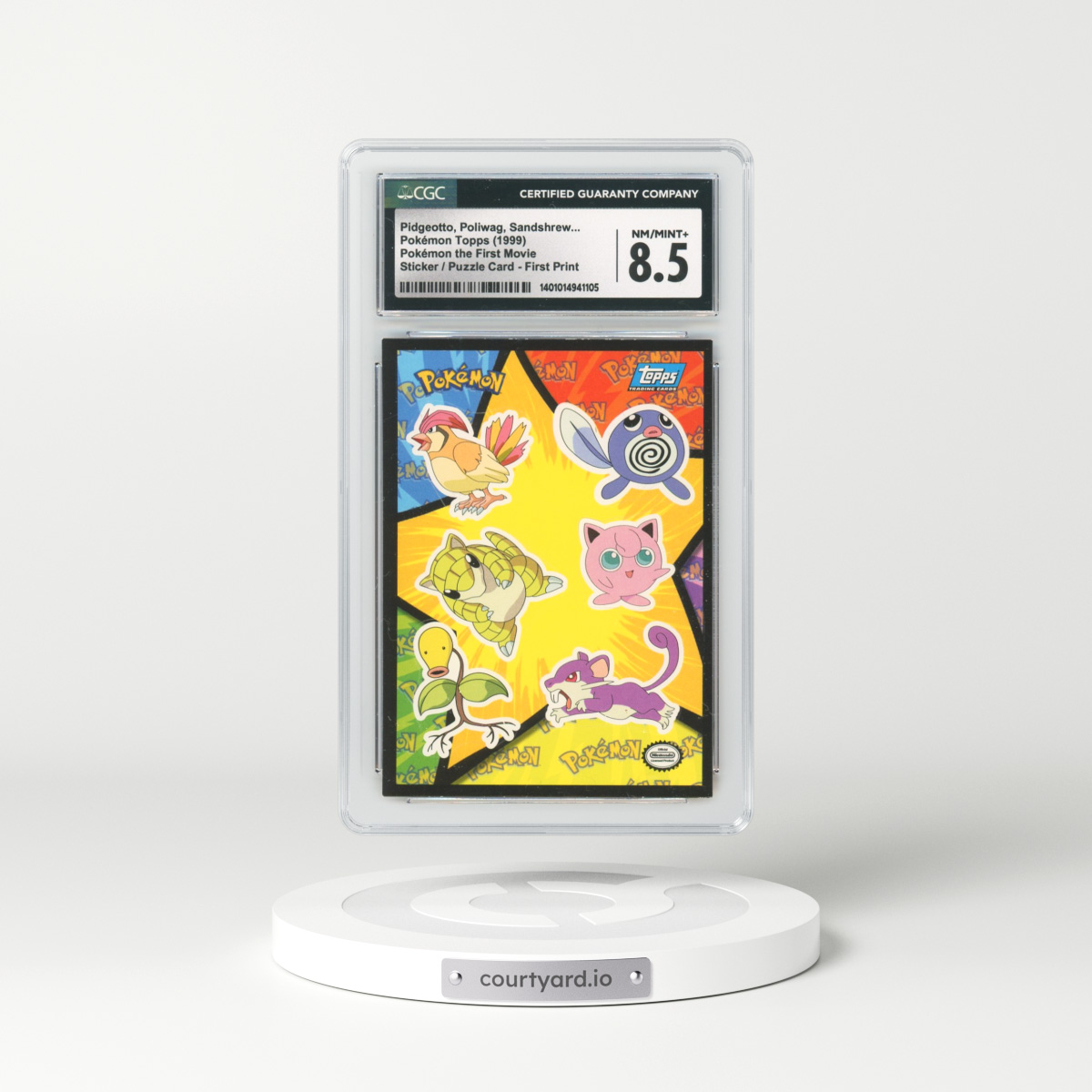 1999 Movie Promo Pidgeotto, Poliwag, Sandshrew, Jigglypuff, Bellsprout, Rattata (CGC 8.5 NM-MT+)