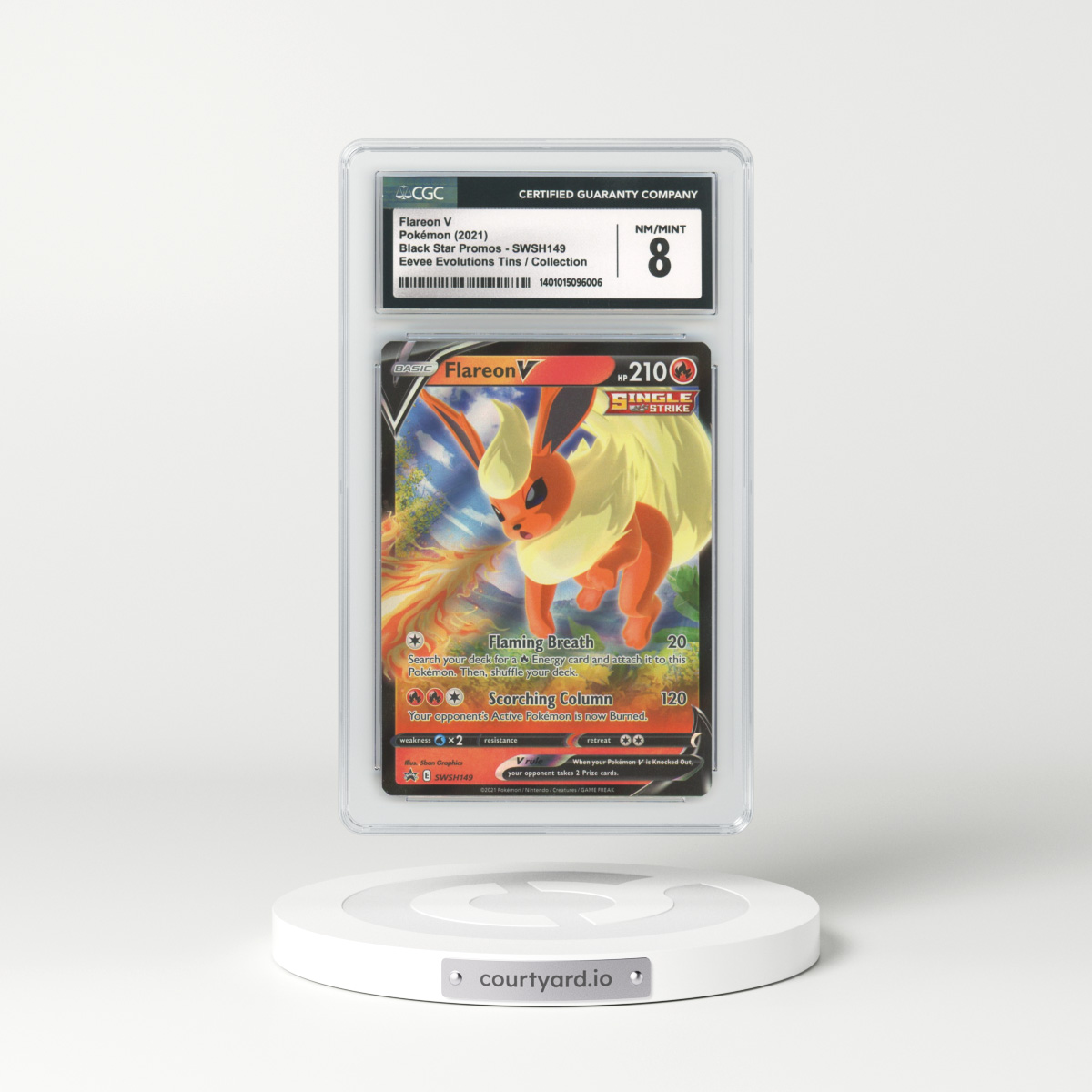 2021 DP Black Star Promos #SWSH149 Flareon V - Full Art Holo (CGC 8 NM-MT)