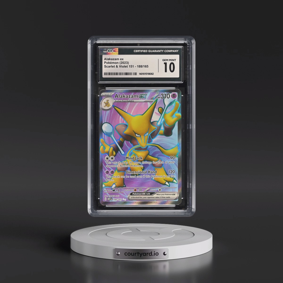 2023 Scarlet & Violet 151 - MEW EN #188/165 Alakazam ex - Ultra Rare Holo (CGC 10 GEM MINT)