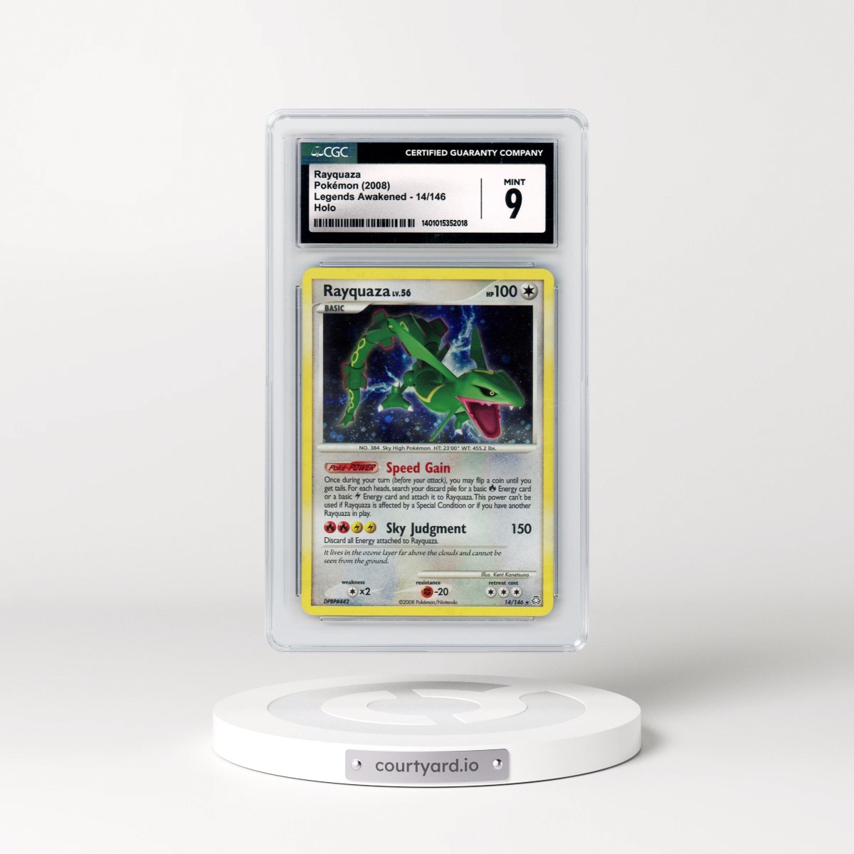 2008 Legends Awakened #14/146 Rayquaza - Holo (CGC 9 MINT)