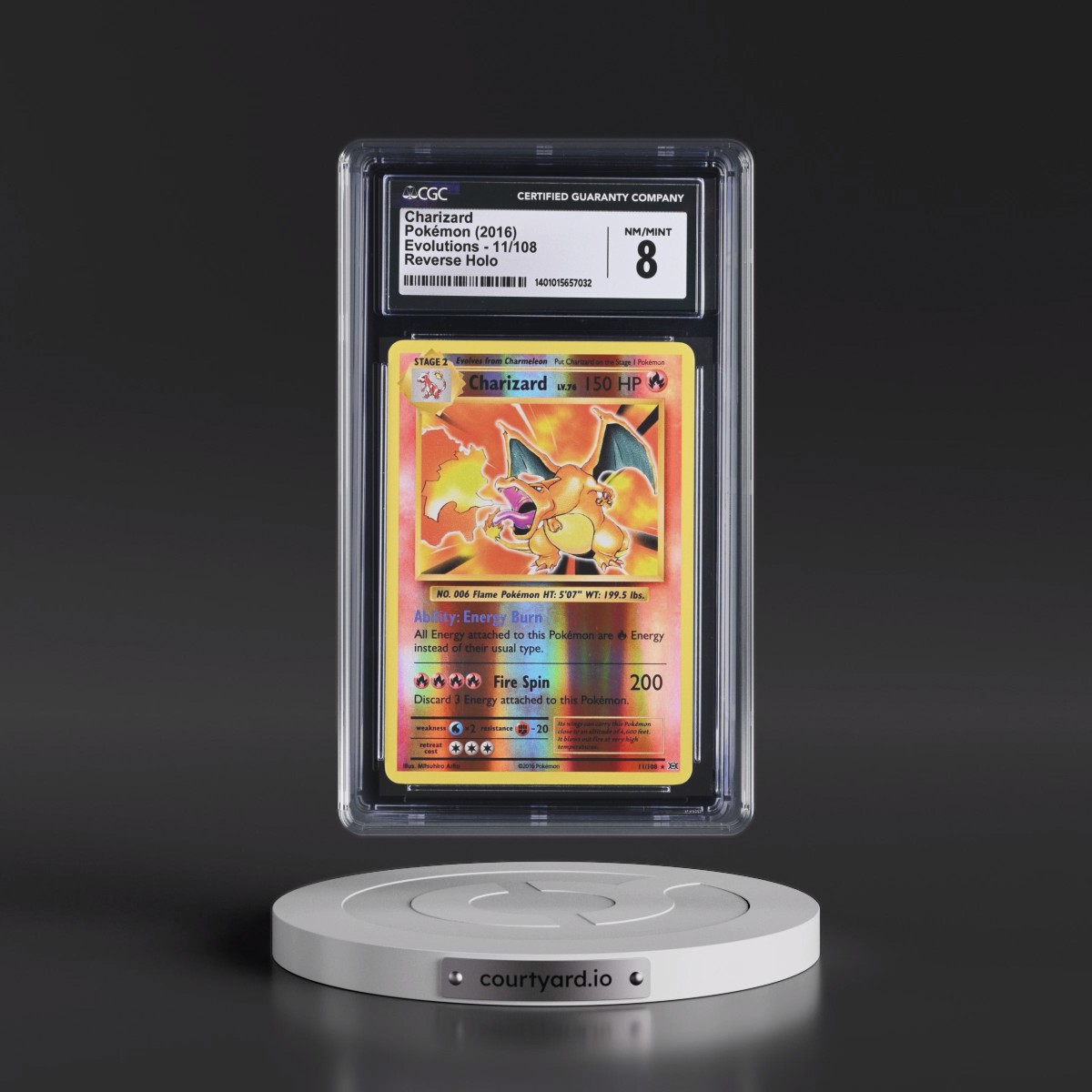 2016 Evolutions #11/108 Charizard - Reverse Holo (CGC 8 NM-MT)