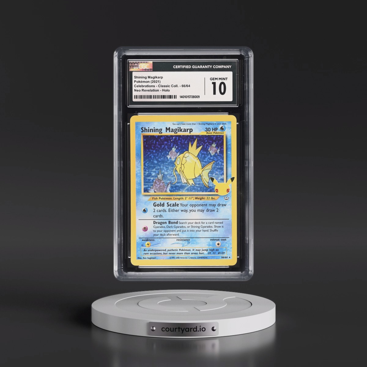 2021 Celebrations - Classic Collection Shining Magikarp - Neo Revelation Holo #66/64 CGC 10