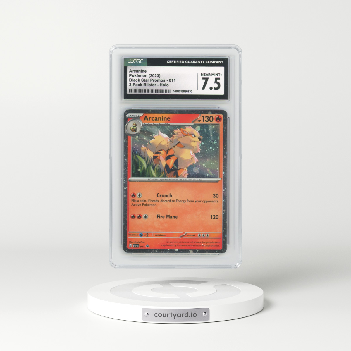 2023 Black Star Promos - Scarlet & Violet SVP EN #011 Arcanine - 3-Pack Blister Holo (CGC 7.5 NM+)