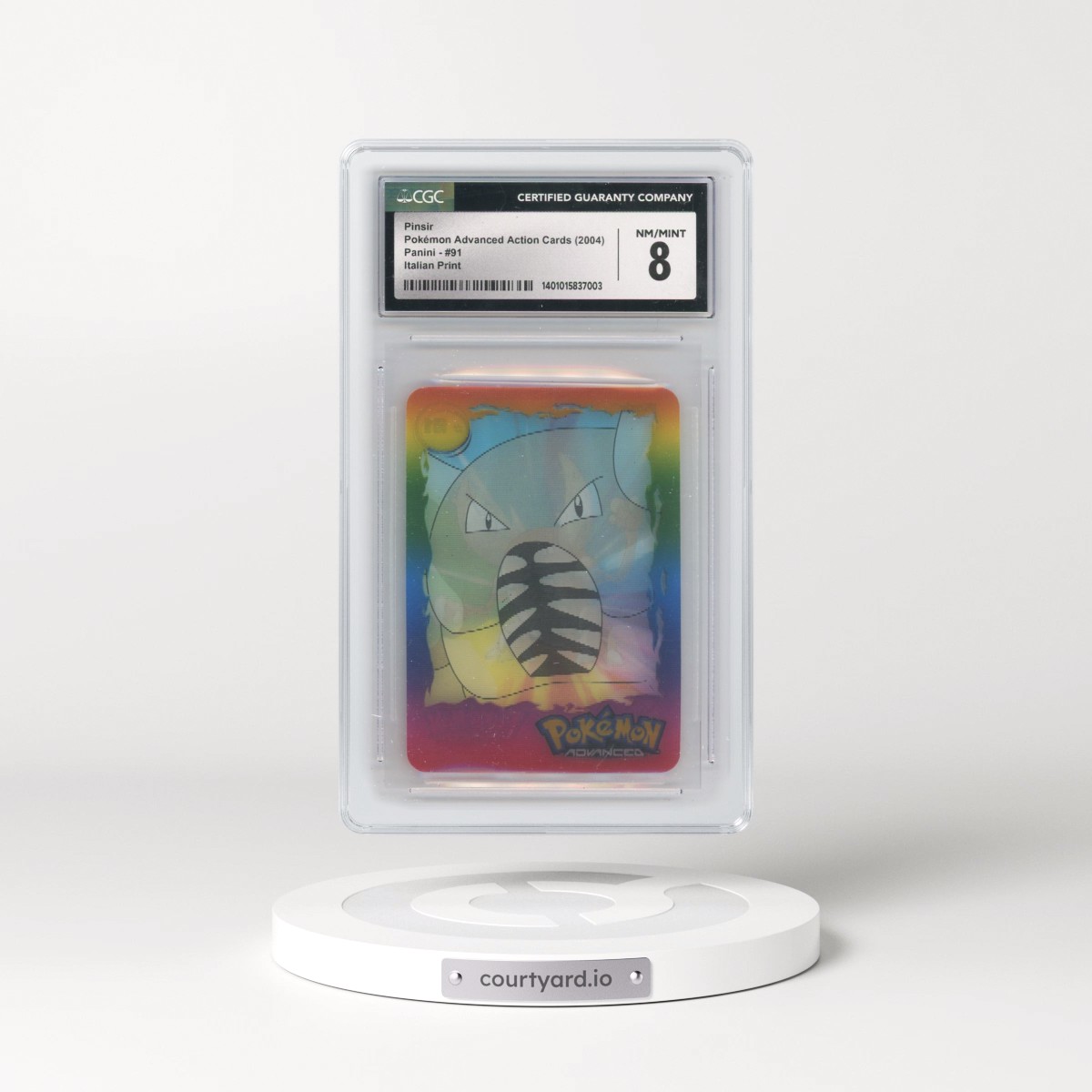 2004 Pokémon Advanced Action Cards (2004 Panini) - English #91 Pinsir - Italian Print (Panini Logo on Back) (CGC 8 NM-MT)