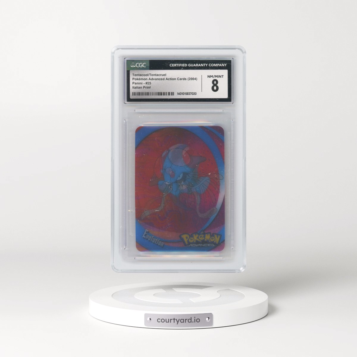 2004 Pokémon Advanced Action Cards (2004 Panini) - English #25 Tentacool/Tentacruel - Italian Print (Panini Logo on Back) (CGC 8 NM-MT)