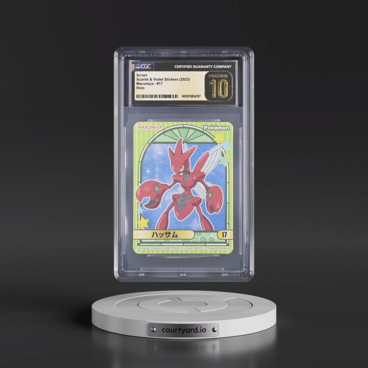 2023 Scarlet & Violet Stickers (Marumiya Archway BG) - Japanese #17 Scizor - Holo (CGC 10 PRISTINE)