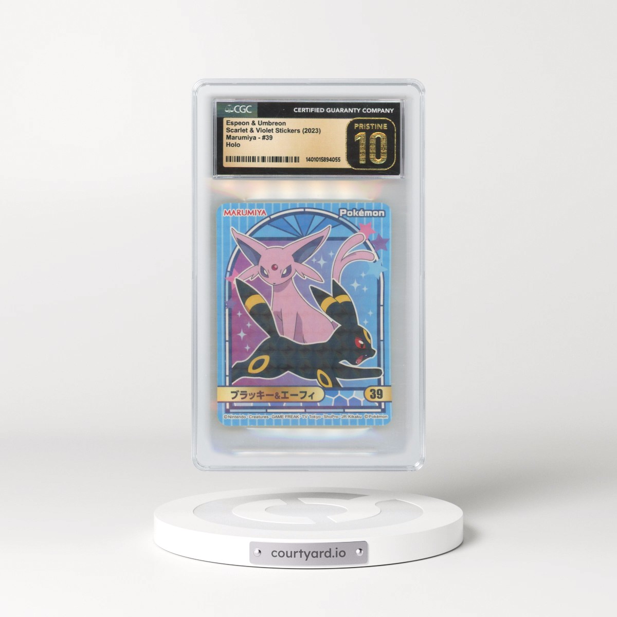 2023 Scarlet & Violet Stickers (Marumiya Archway BG) - Japanese #39 Espeon & Umbreon - Holo (CGC 10 PRISTINE)