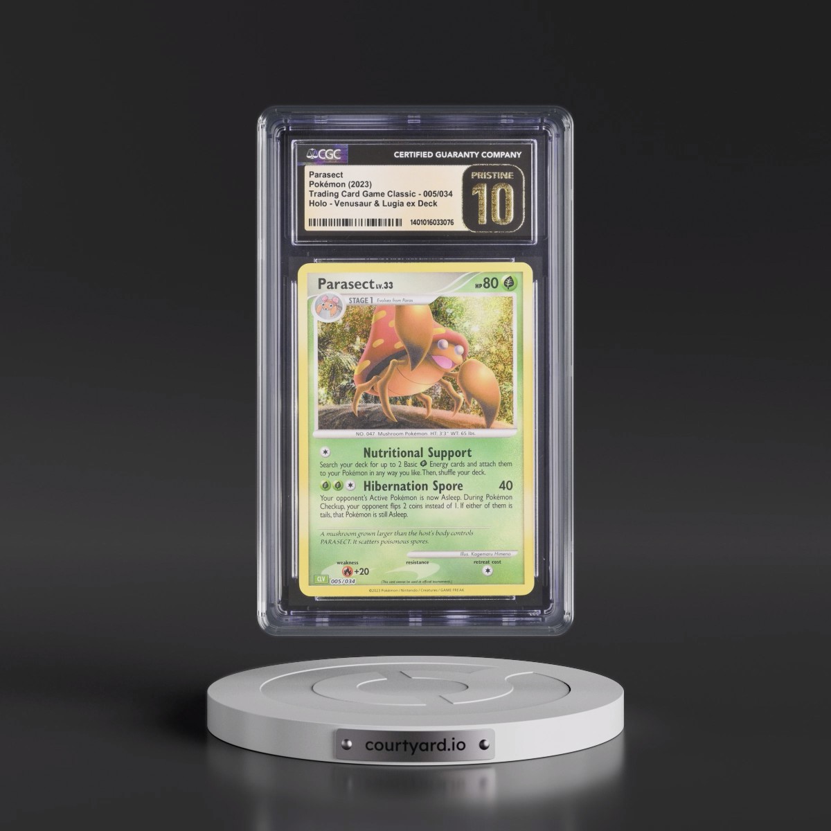 2023 Trading Card Game Classic - CLV, CLC, CLB #005/034 Parasect - Venusaur & Lugia ex Deck - CLV Holo (CGC 10 PRISTINE)