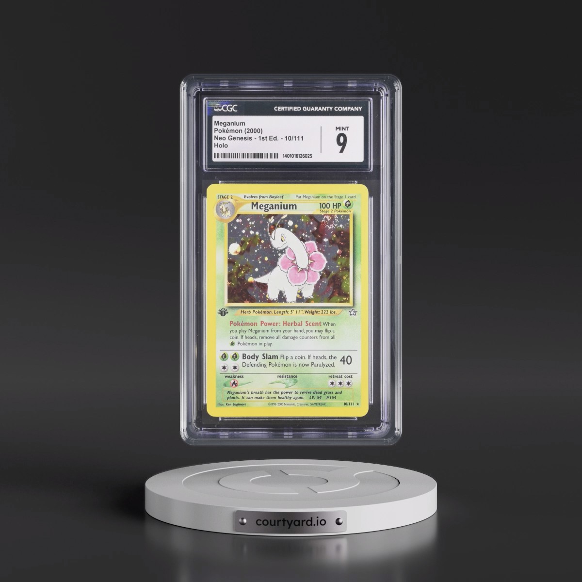 2000 Neo Genesis #10/111 Meganium - 1st Edition Holo (CGC 9 MINT)