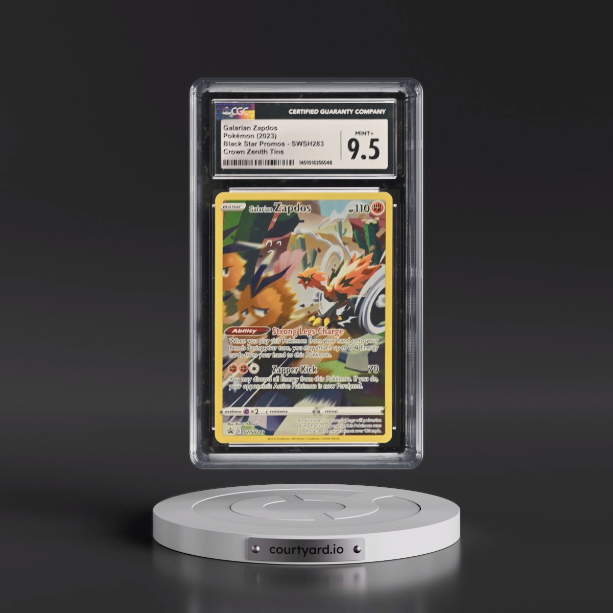 2017 Black Star Promos - Sword & Shield #SWSH283 Galarian Zapdos - Crown Zenith Tin (Holo) (CGC 9.5 MINT+)