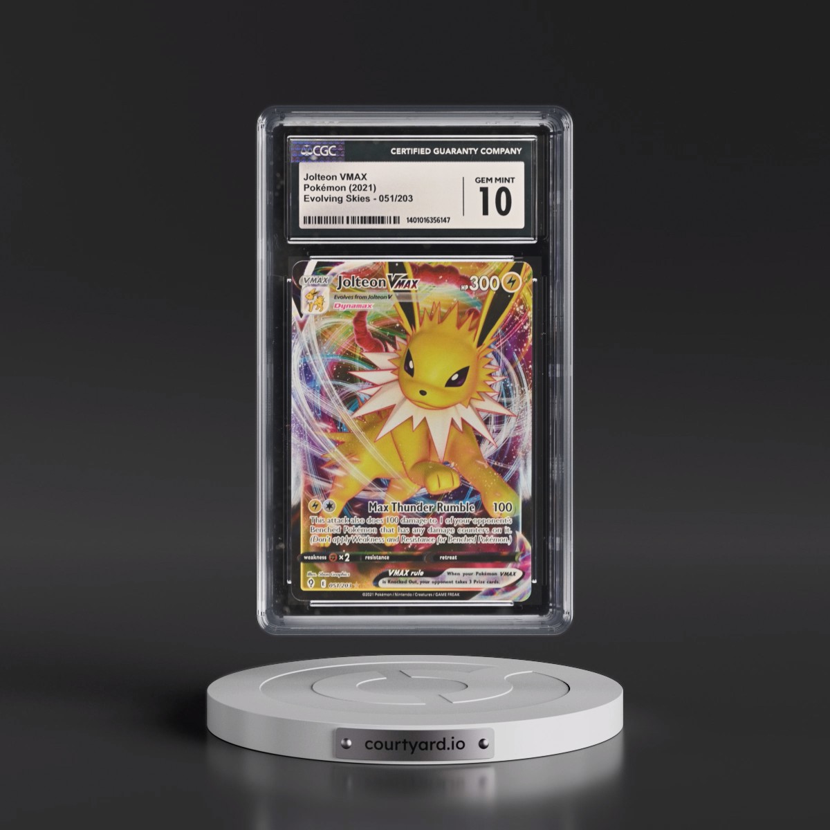 2021 Evolving Skies Jolteon VMAX - Holo #051/203 CGC 10