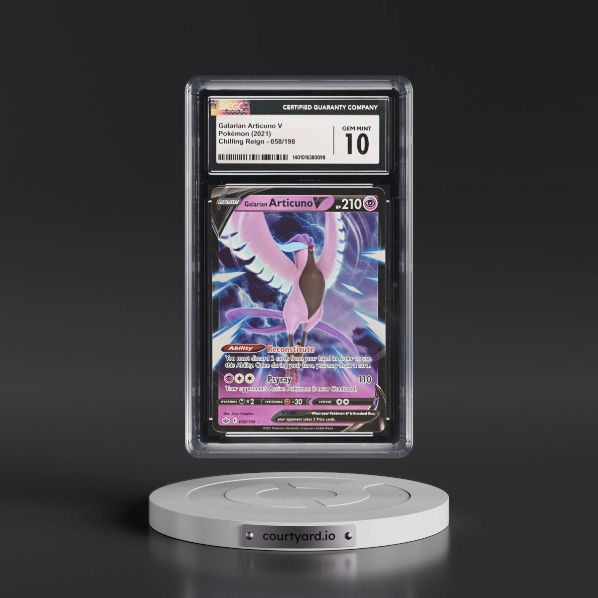 2021 Chilling Reign #058/198 Galarian Articuno V - Holo (CGC 10 GEM MINT)