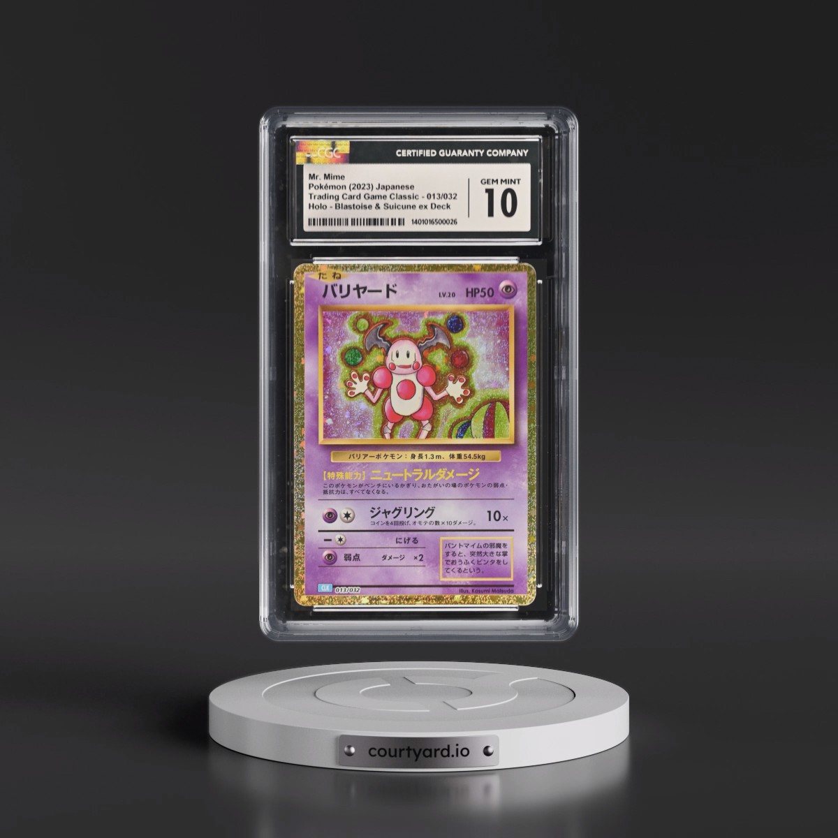 2023 Trading Card Game Classic - CLF, CLL, CLK #013/032 Mr. Mime - Blastoise & Suicune ex Deck - CLK Holo (CGC 10 GEM MINT)