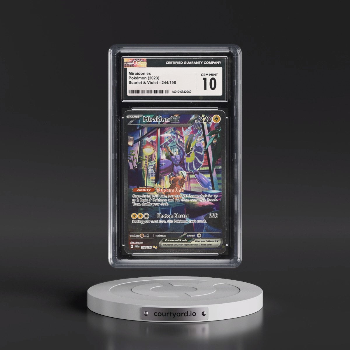 2023 Scarlet & Violet #244/198 Miraidon ex - Special Illustration Rare (Holo) (CGC 10 GEM MINT)