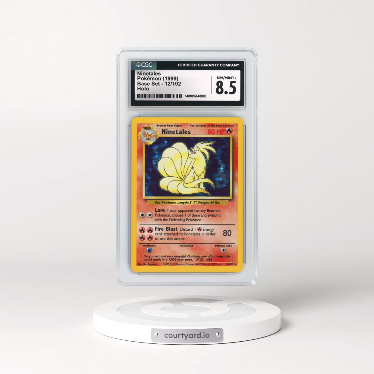 1999 Base Set #12 Ninetales - Holo (CGC 8.5 NM-MT+)