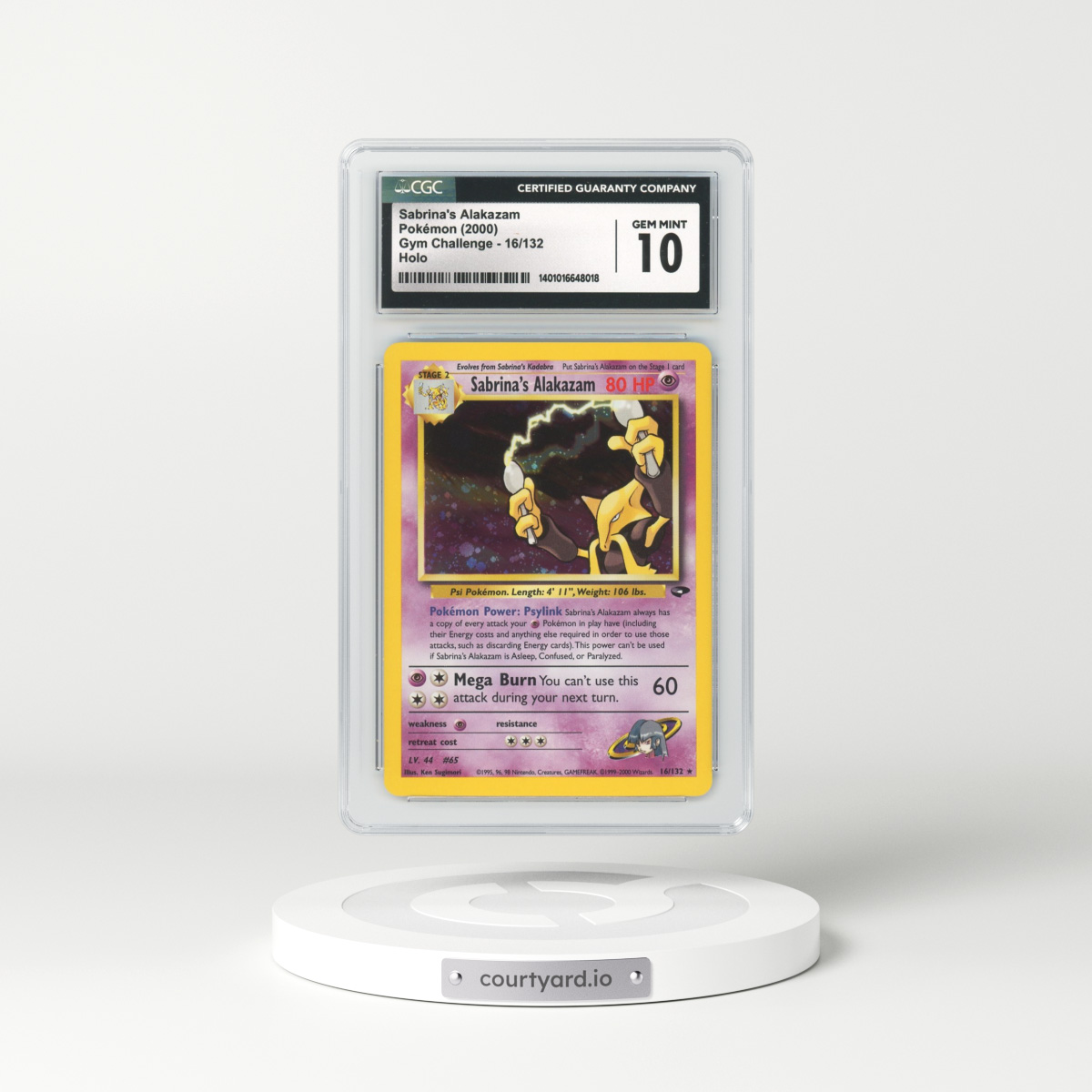 2000 Gym Challenge #16 Sabrina's Alakazam - Holo (CGC 10 GEM MINT)