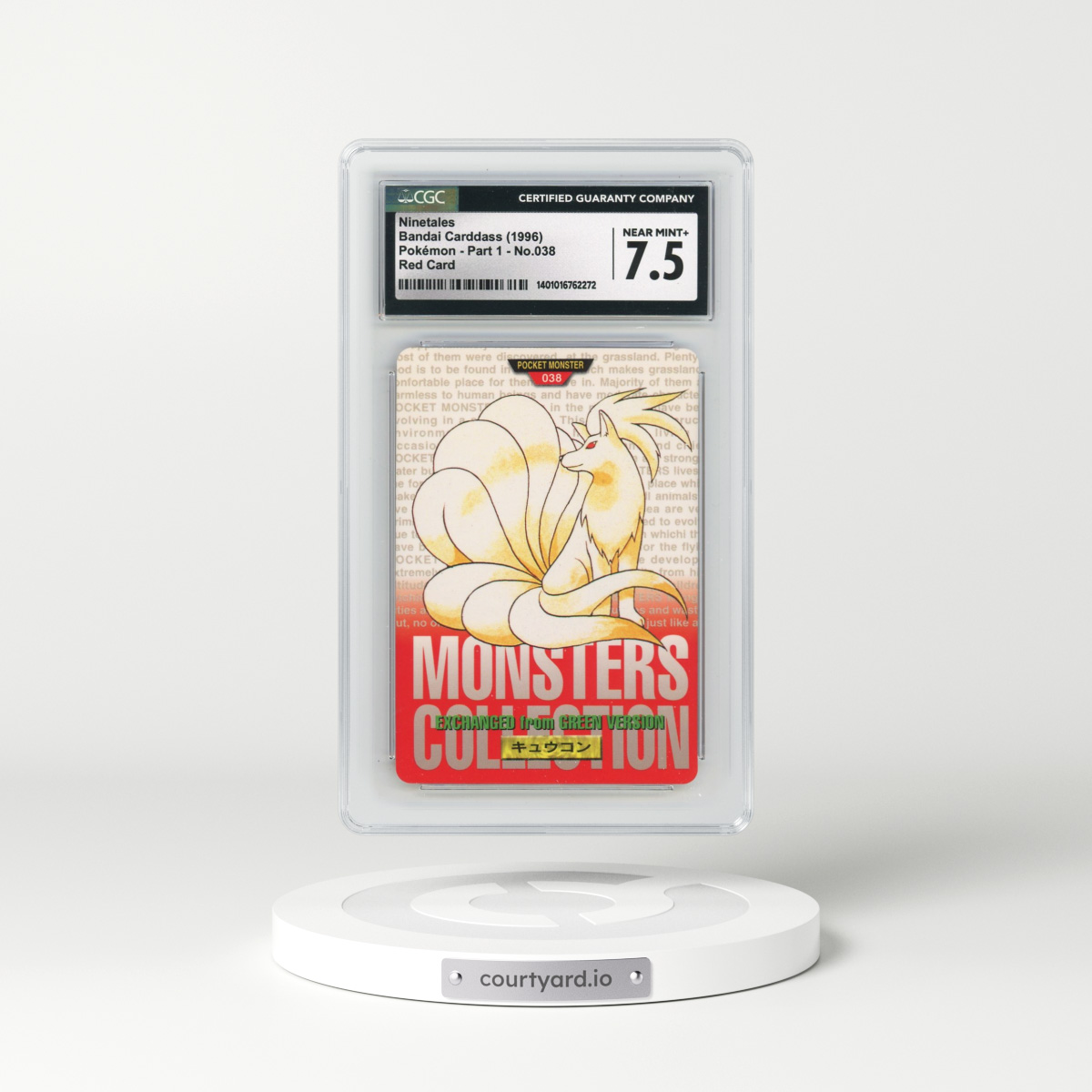 1996 (Monsters Collection) Part 1 #038 Ninetales - Red Card (CGC 7.5 NM+)