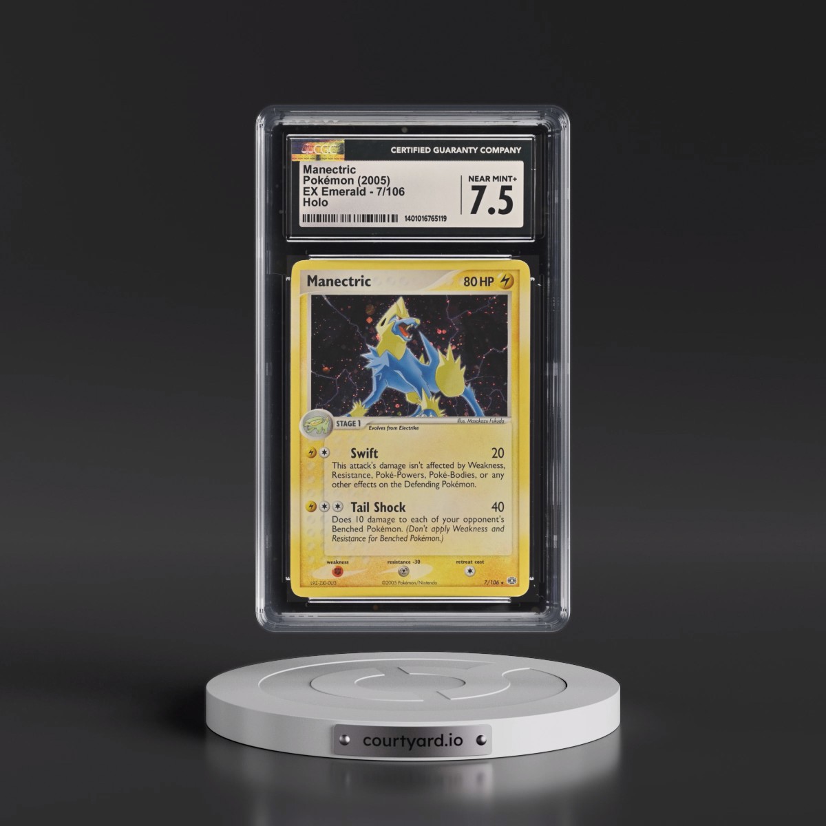 2005 EX Emerald #7/106 Manectric - Holo (CGC 7.5 NM+)