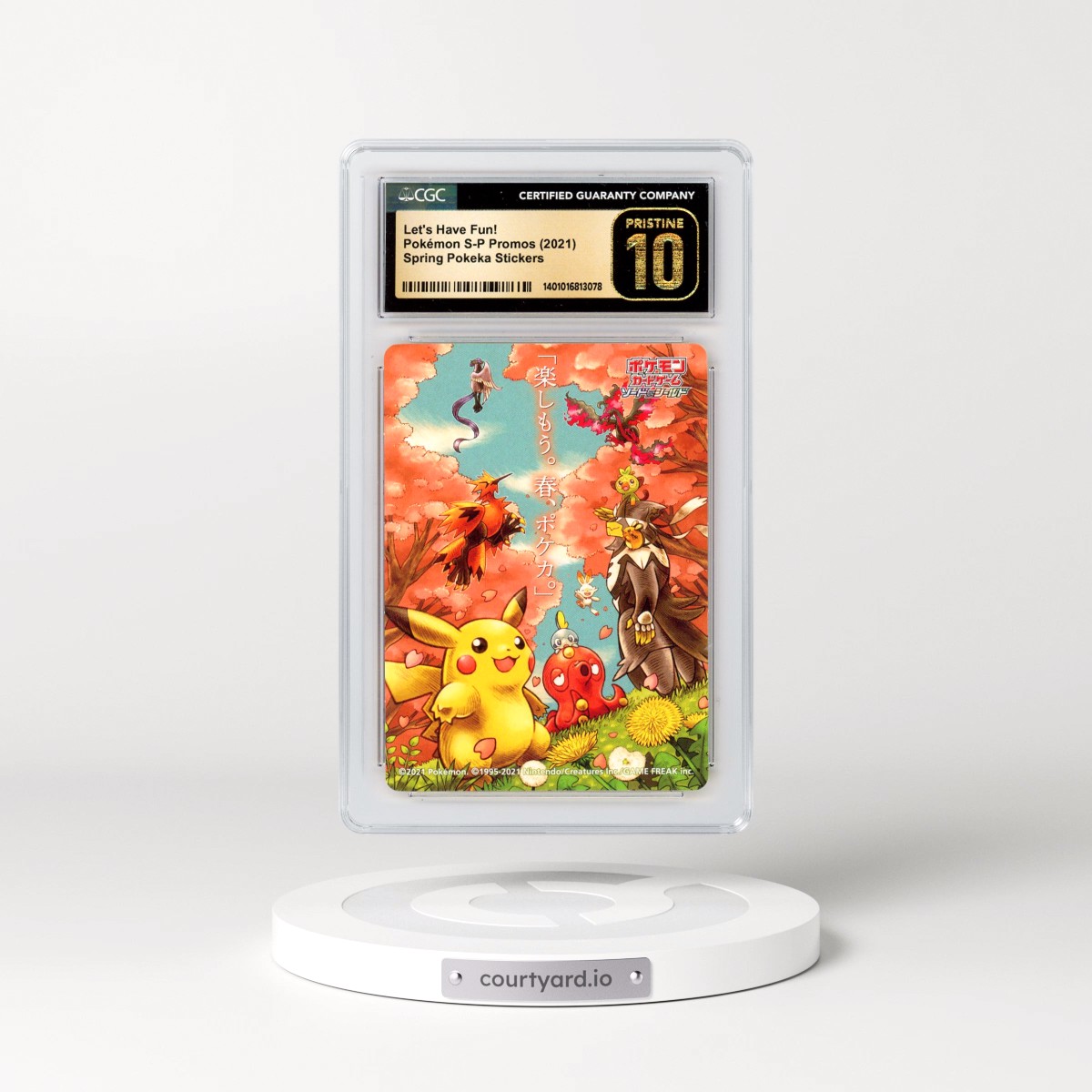 2020 Pokémon Japanese S-P Promos - Japanese Let's Have Fun! - Spring Pokeka Stickers (CGC 10 PRISTINE)
