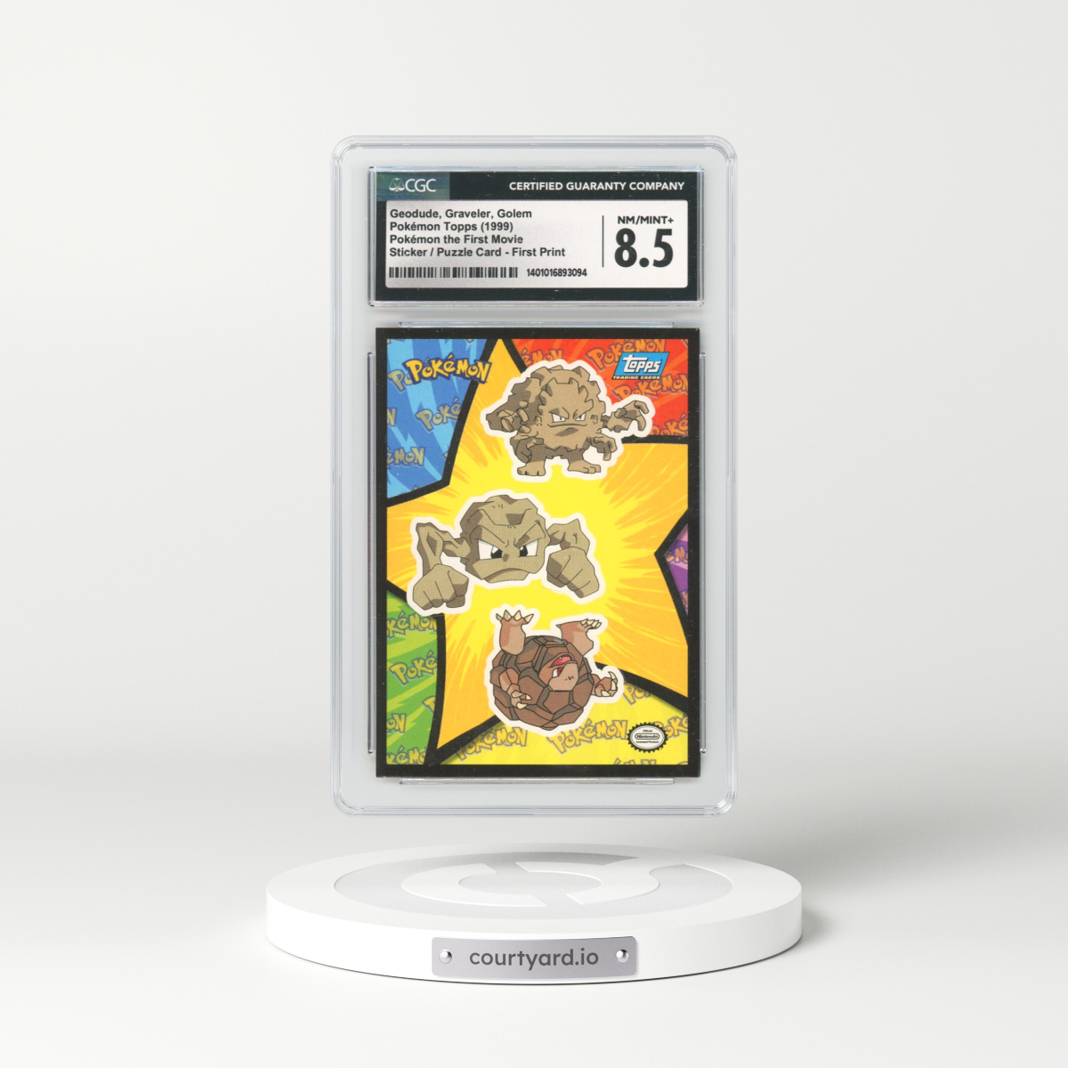 1999 Movie Promo Geodude, Graveler, Golem (CGC 8.5 NM-MT+)