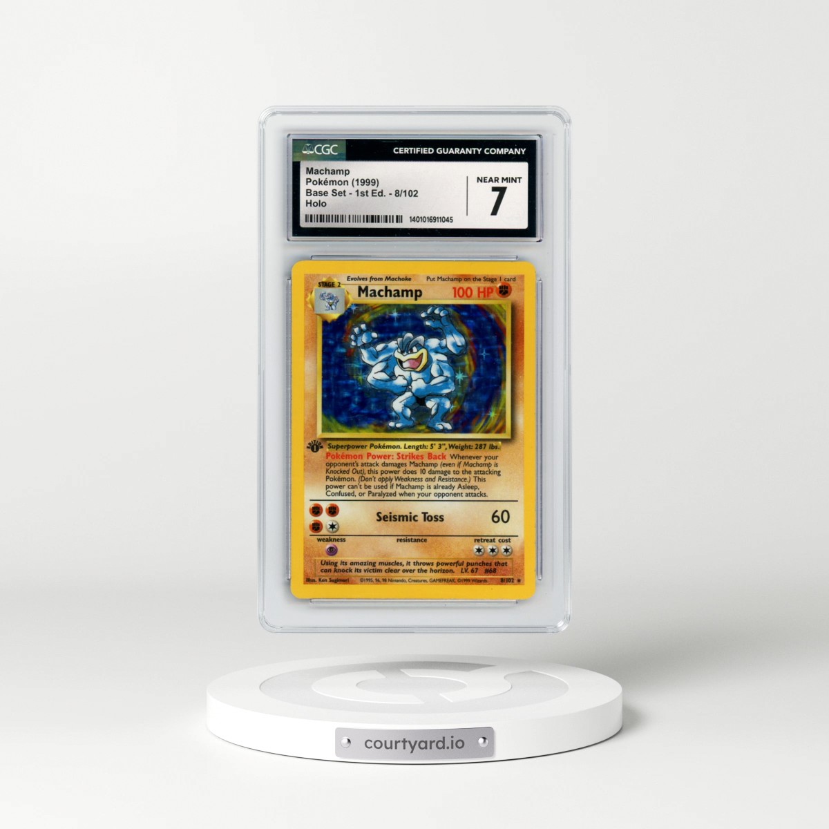 1999 Base Set #8/102 Machamp (With Shadow) - 1st Edition Holo (CGC 7 NM)