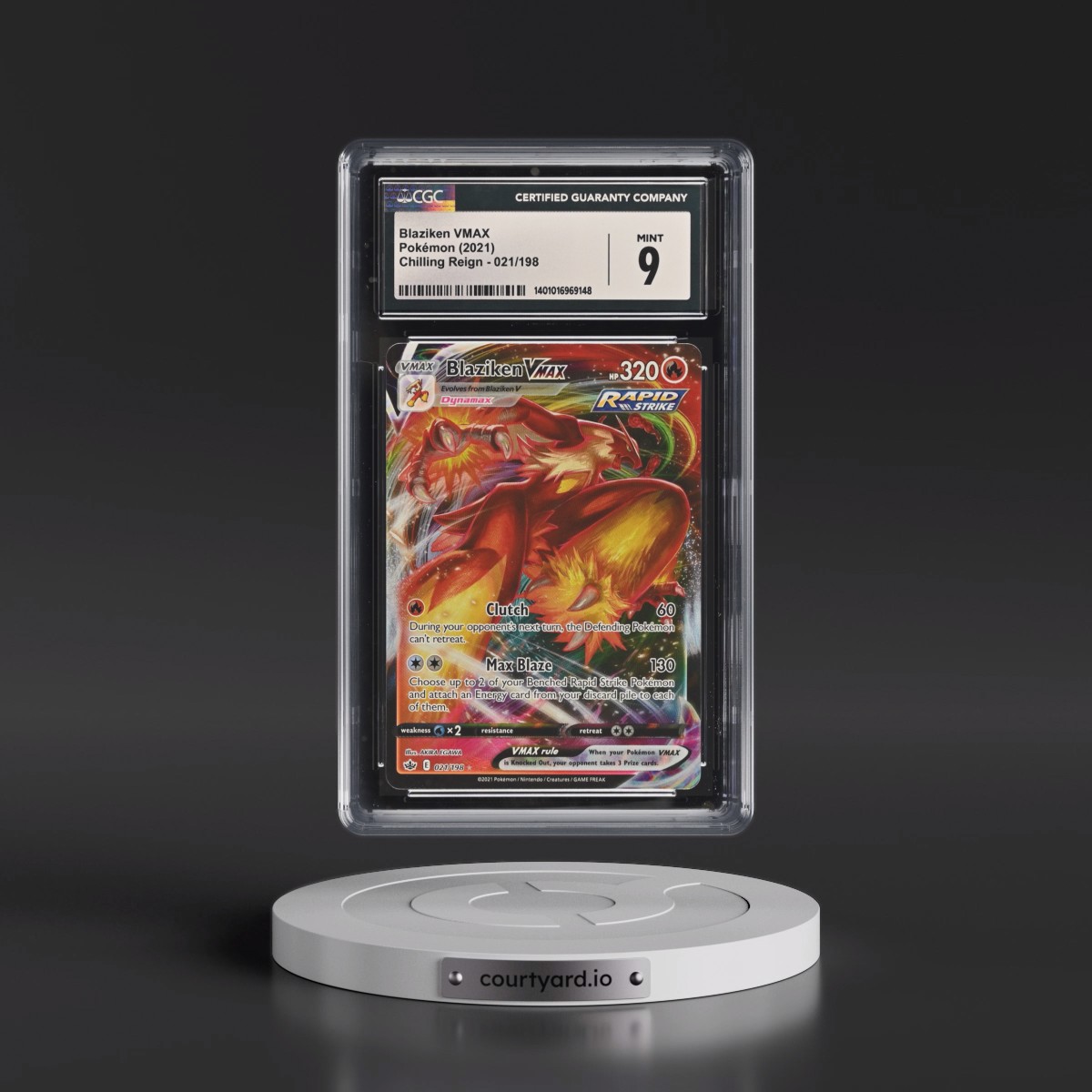 2021 Chilling Reign #021/198 Blaziken VMAX - Holo (CGC 9 MINT)