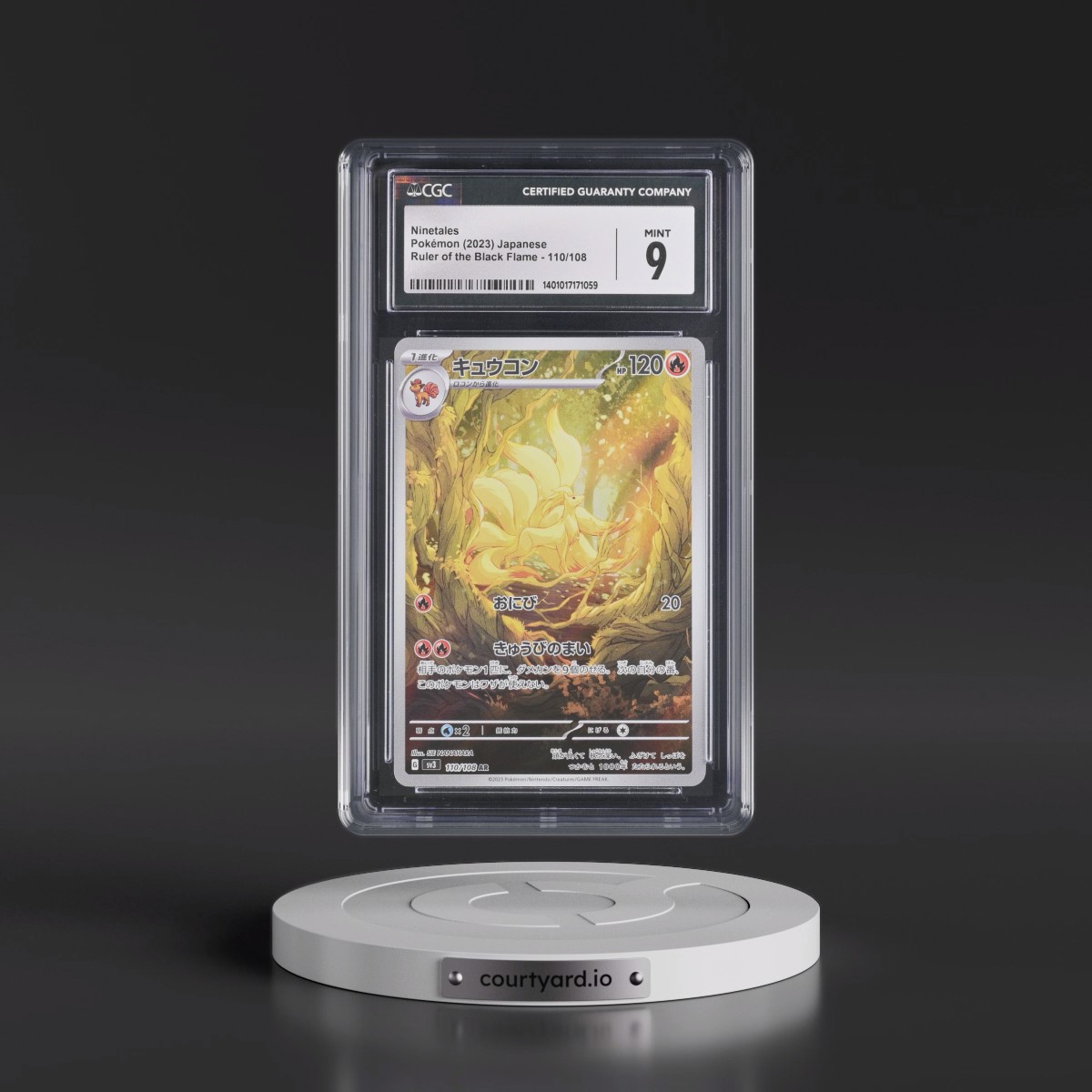 2023 Ruler of the Black Flame #110/108 Ninetales - Art Rare Holo (CGC 9 MINT)