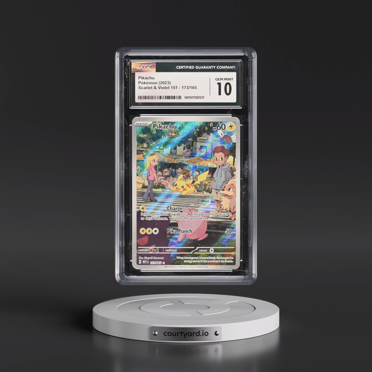 2023 Scarlet & Violet 151 - MEW EN #173/165 Pikachu - Illustration Rare Holo (CGC 10 GEM MINT)