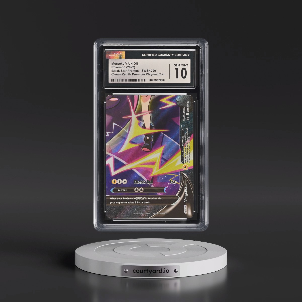 2017 Black Star Promos - Sword & Shield #SWSH290 Morpeko V-UNION - Crown Zenith Premium Playmat Collection (CGC 10 GEM MINT)