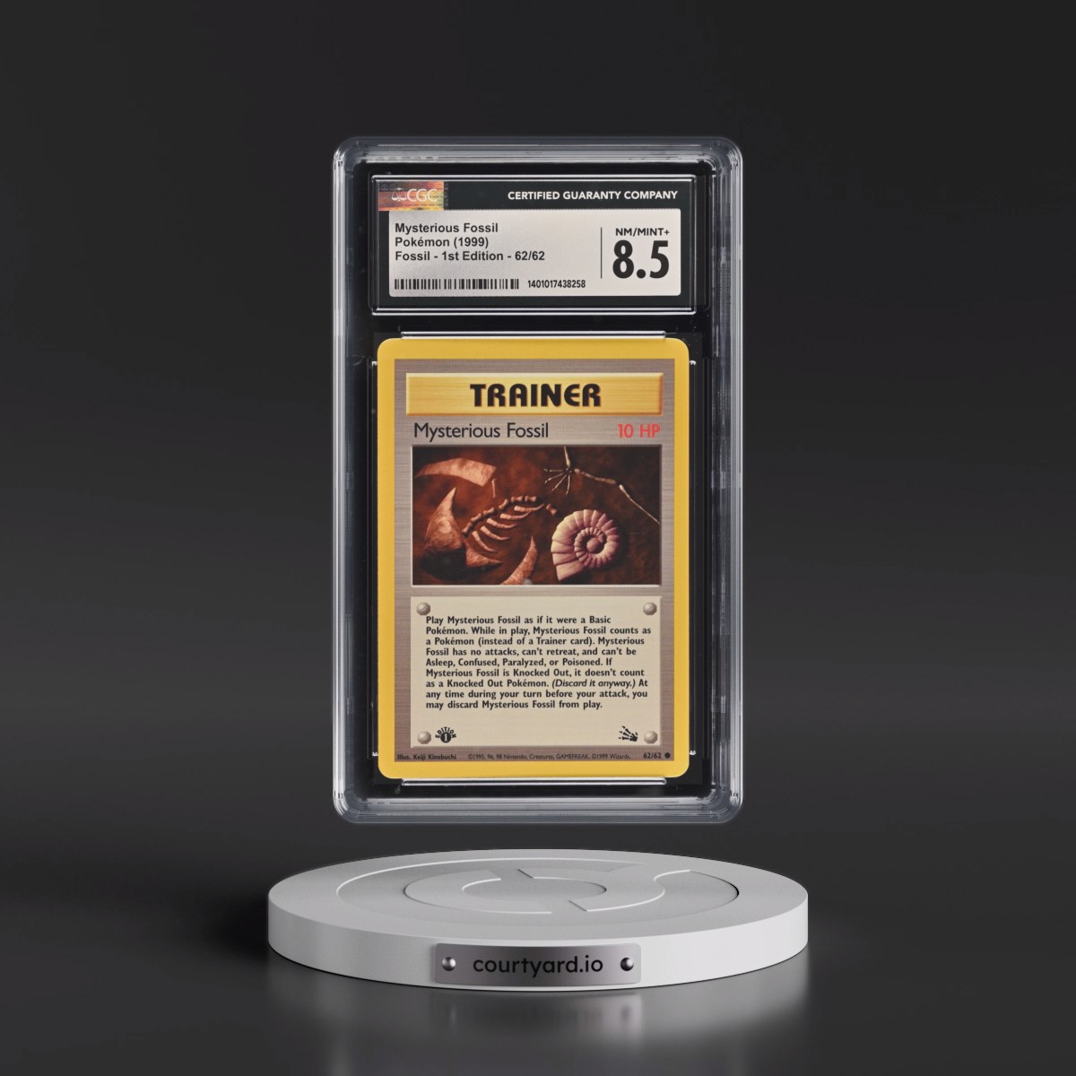 1999 Fossil #62/62 Mysterious Fossil - 1st Edition 1st Edition (CGC 8.5 NM-MT+)