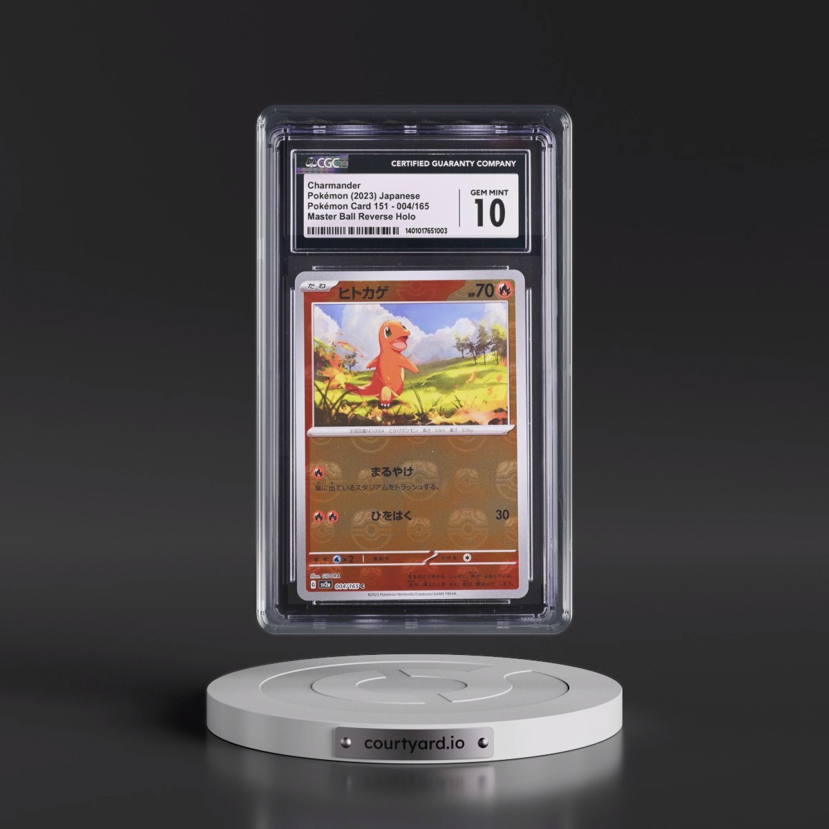 2023 Pokémon Card 151 #004/165 Charmander - Reverse Holo Master Ball (CGC 10 GEM MINT)