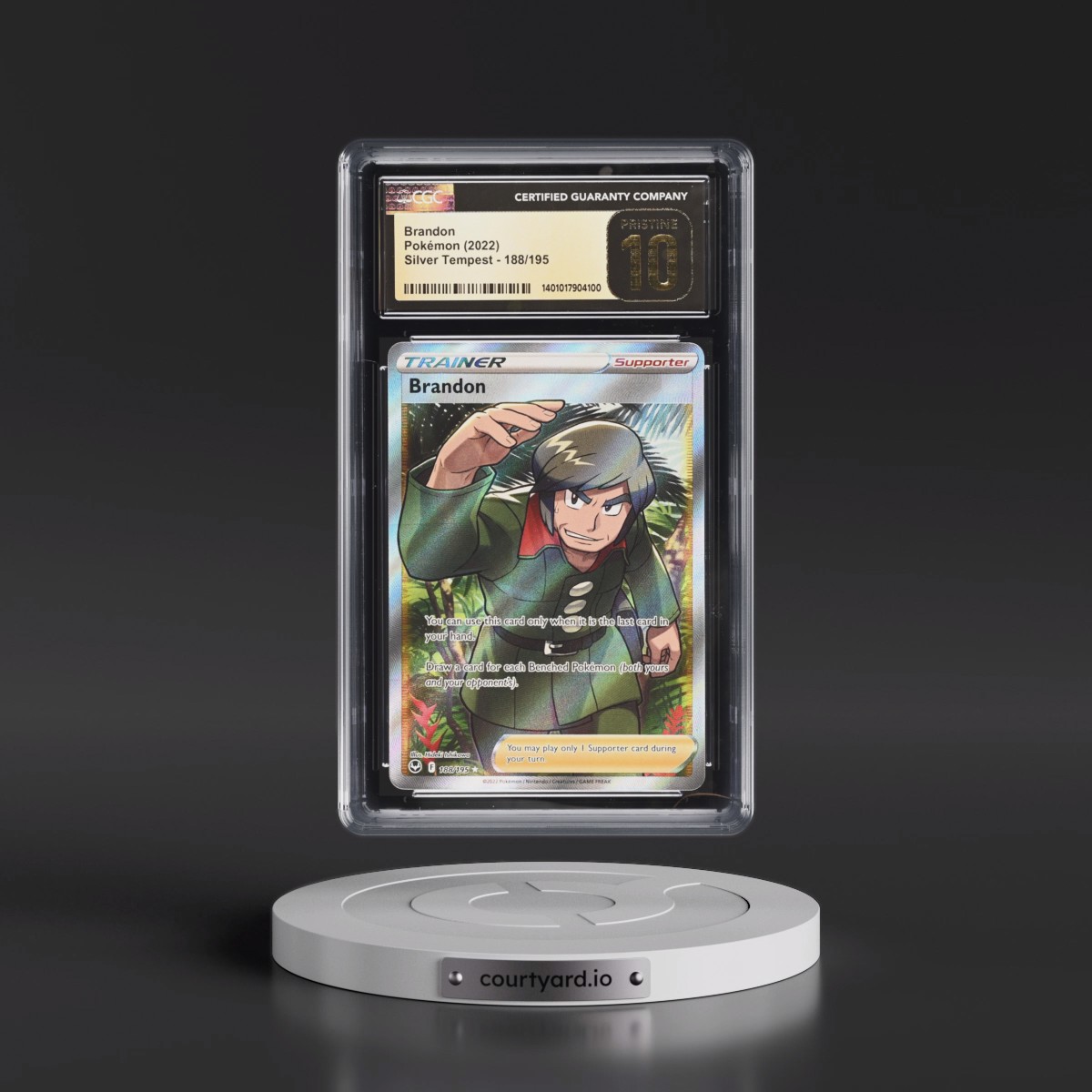 2022 Silver Tempest #188/195 Brandon - Ultra Rare Holo (CGC 10 PRISTINE)