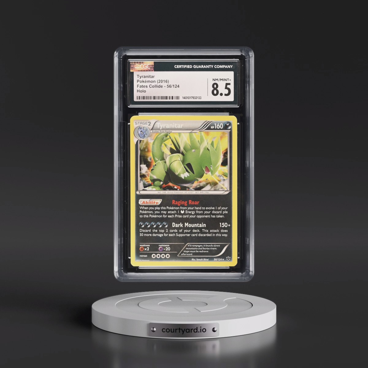 2016 Fates Collide #56/124 Tyranitar - Holo (CGC 8.5 NM-MT+)