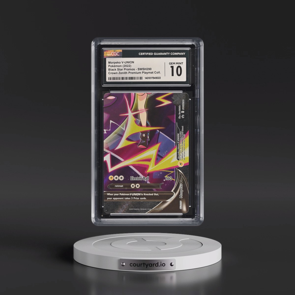 2017 Black Star Promos - Sword & Shield #SWSH290 Morpeko V-UNION - Crown Zenith Premium Playmat Collection (CGC 10 GEM MINT)
