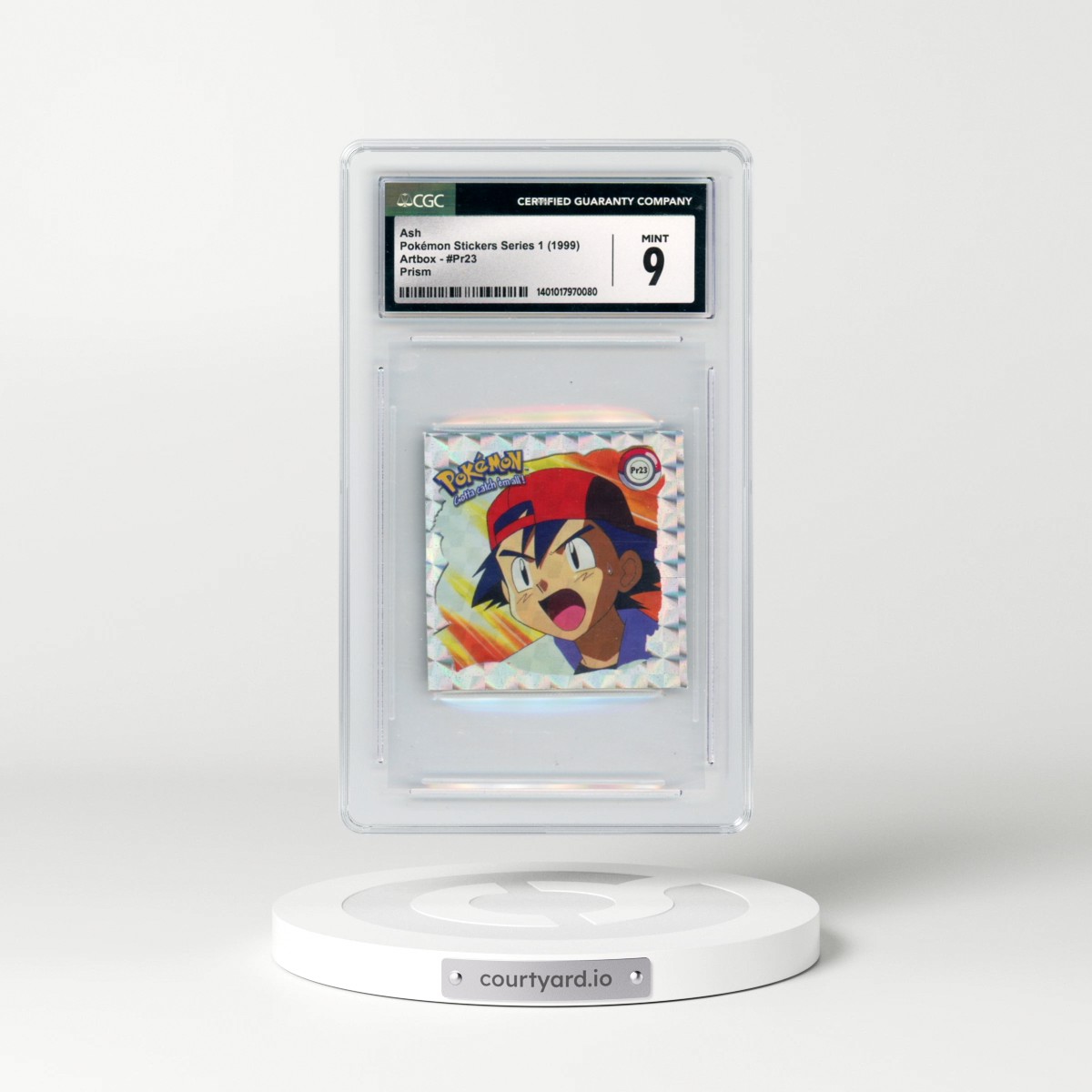 1999 Pokémon Stickers Series 1 (Artbox) - English #Pr23 Ash - Prism (CGC 9 MINT)