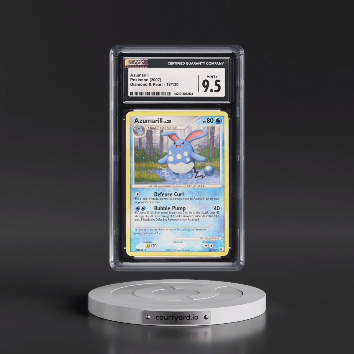 2007 Diamond & Pearl #18/130 Azumarill (CGC 9.5 MINT+)