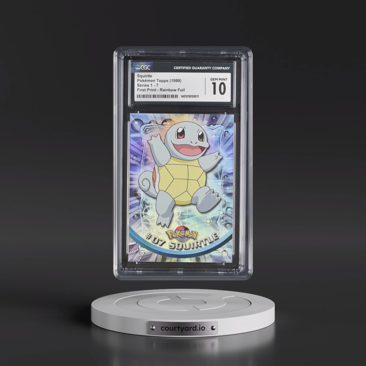 1999 Series 1 (Oval Nintendo Seal) #7 Squirtle - First Print (Blue Topps Logo) Rainbow Foil (Smooth) (CGC 10 GEM MINT)