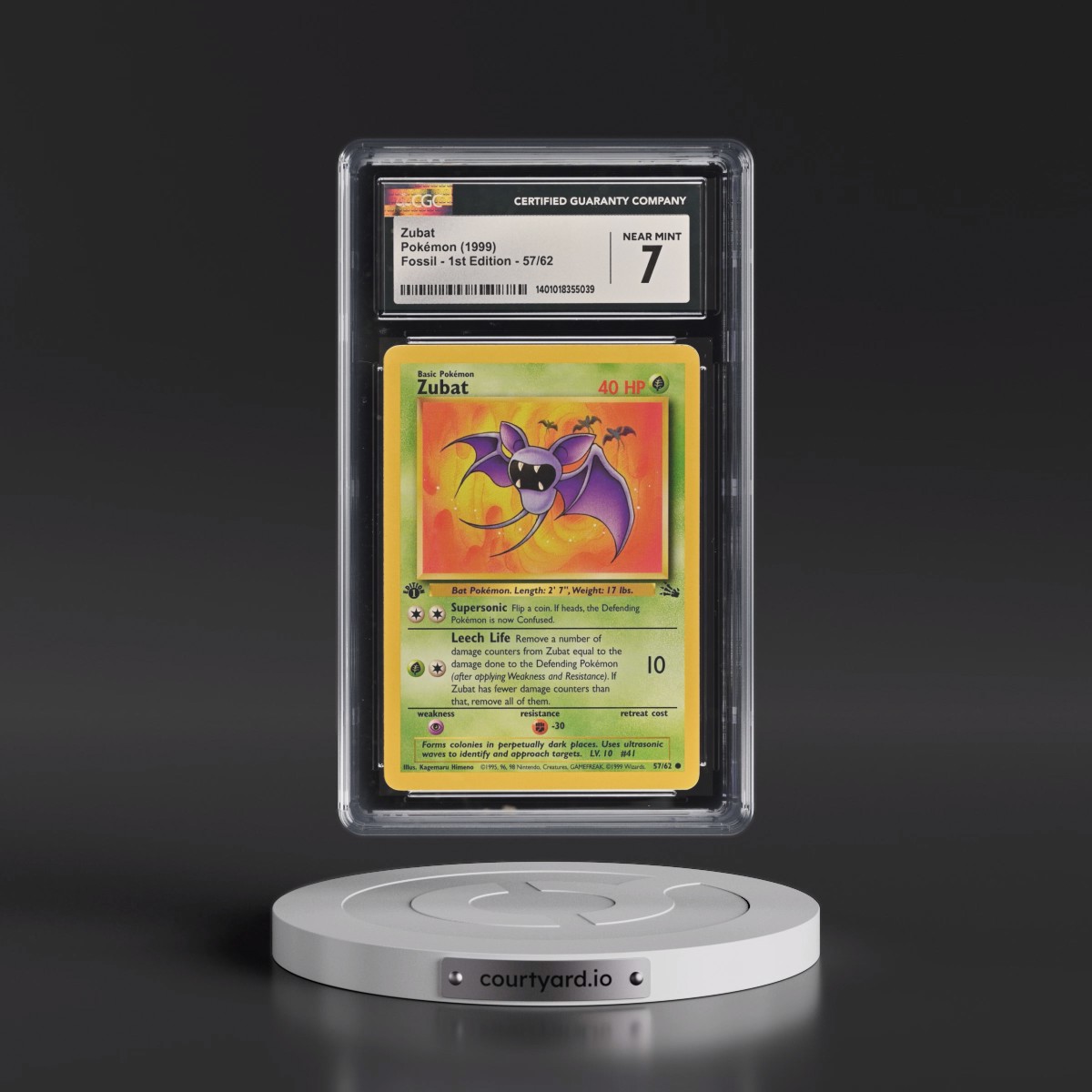 1999 Fossil #57/62 Zubat - 1st Edition 1st Edition (CGC 7 NM)