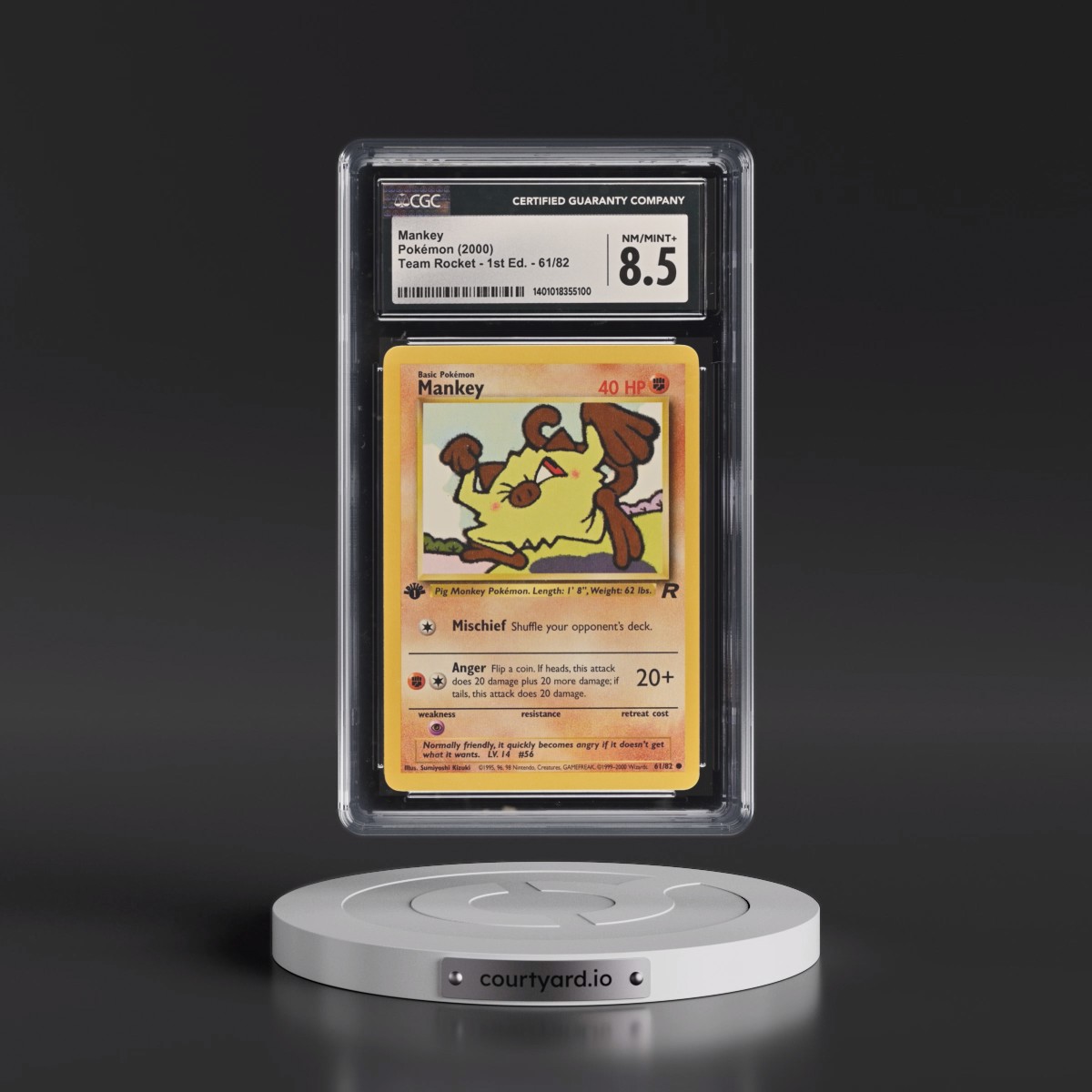 2000 Team Rocket #61/82 Mankey - 1st Edition 1st Edition (CGC 8.5 NM-MT+)
