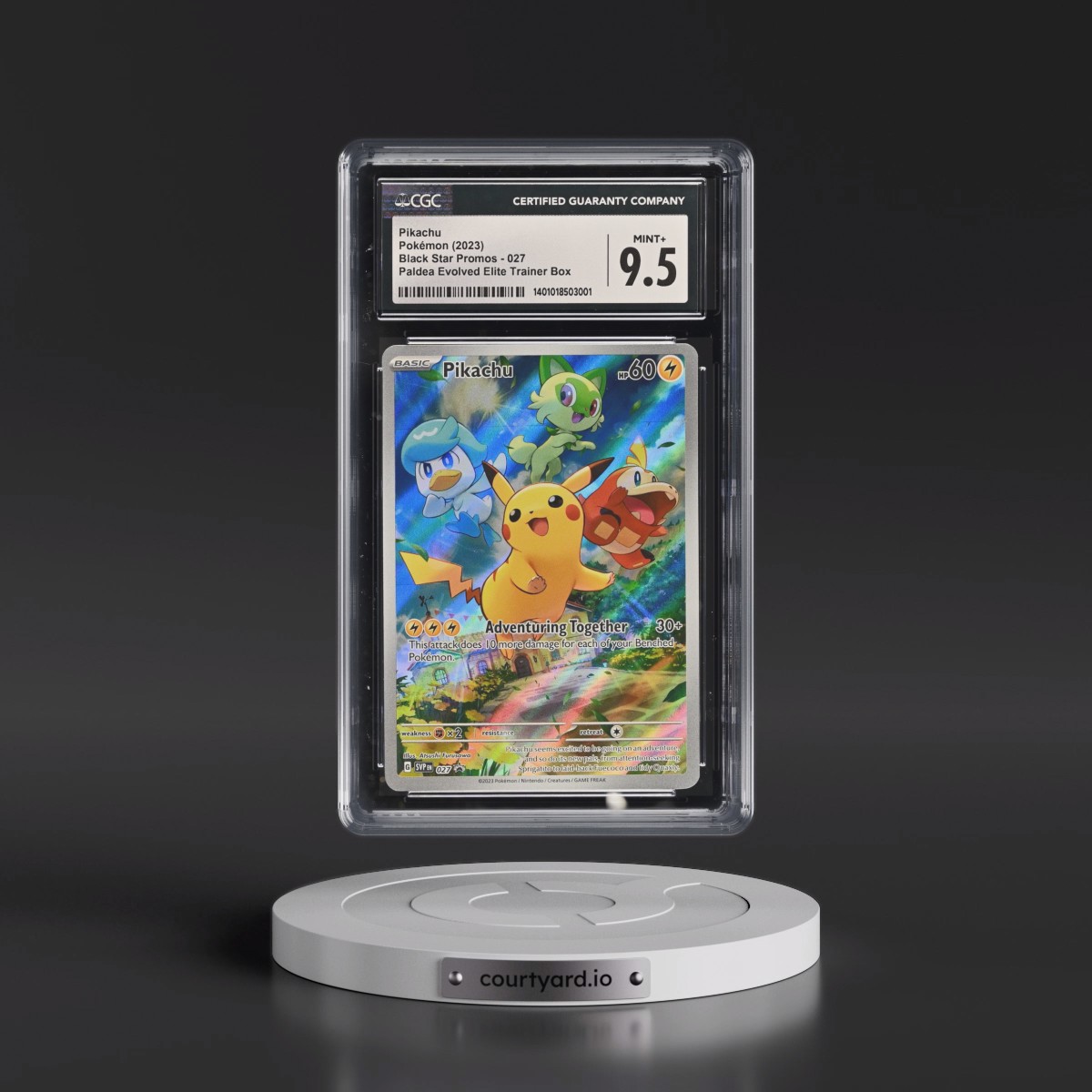 2023 Black Star Promos - Scarlet & Violet SVPEN #027 Pikachu - Paldea Evolved Elite Trainer Box (Holo) (CGC 9.5 MINT+)