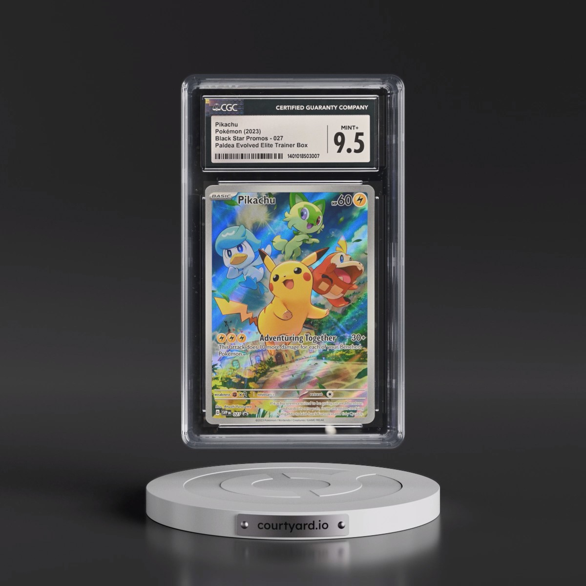 2023 Black Star Promos - Scarlet & Violet SVPEN #027 Pikachu - Paldea Evolved Elite Trainer Box (Holo) (CGC 9.5 MINT+)