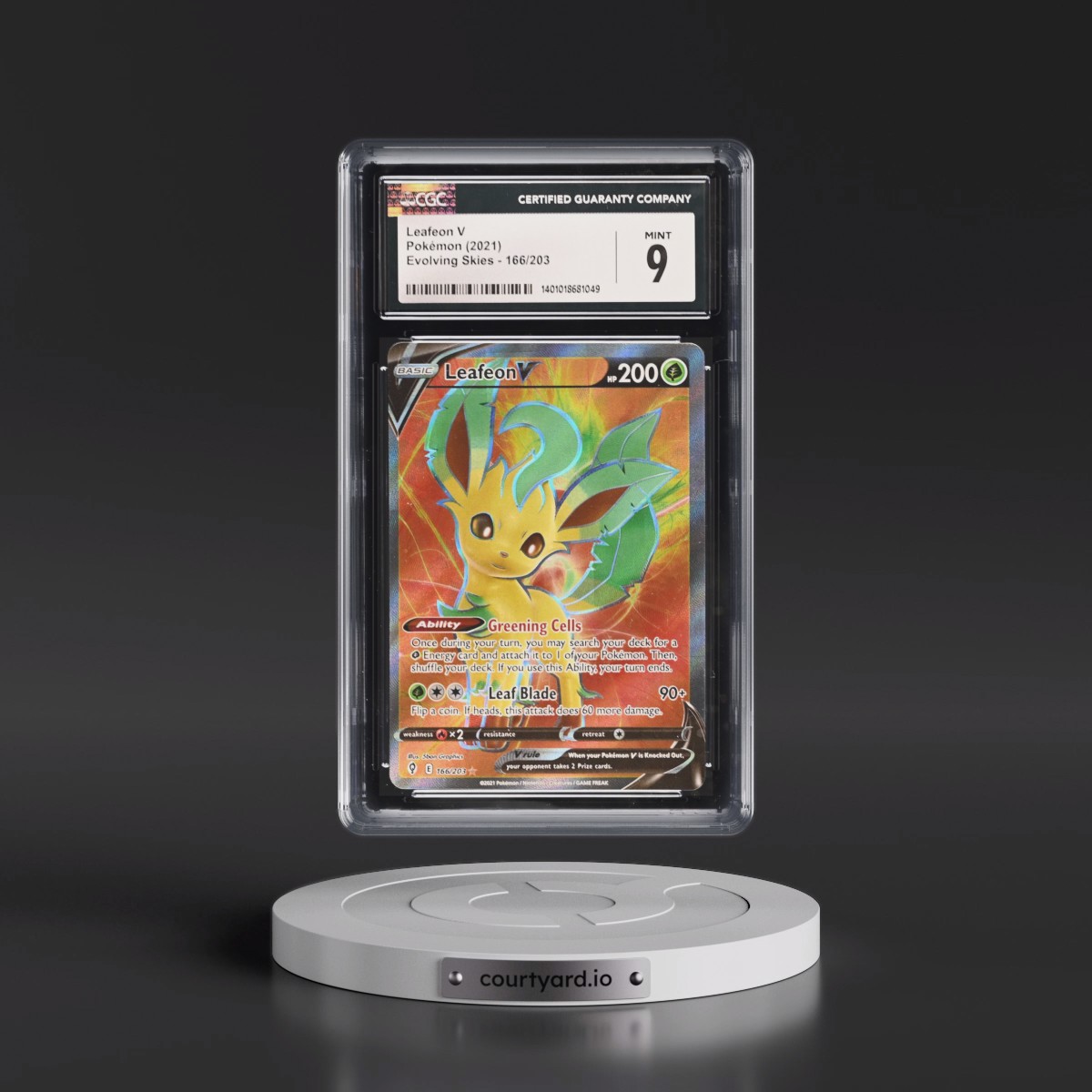 2021 Evolving Skies #166/203 Leafeon V - Ultra Rare Holo (CGC 9 MINT)